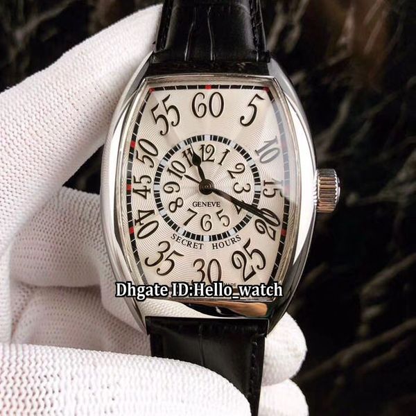 new classique curvex 7880 seh 2 white dial asian 2813 automatic mens watch silver case leather strap gents watches, Slivery;brown