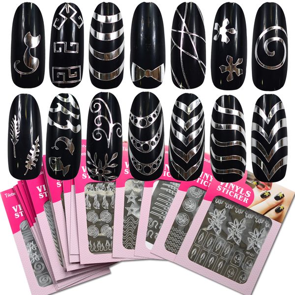 1 sheet new stamping nail art 3d hollow sticker laser silver vinyl grid paern template stencil guide manicure benf413-436s, Black
1 sheet new stamping nail art 3d hollow sticker laser silver vinyl grid paern template stencil guide manicure benf413-436s, Black