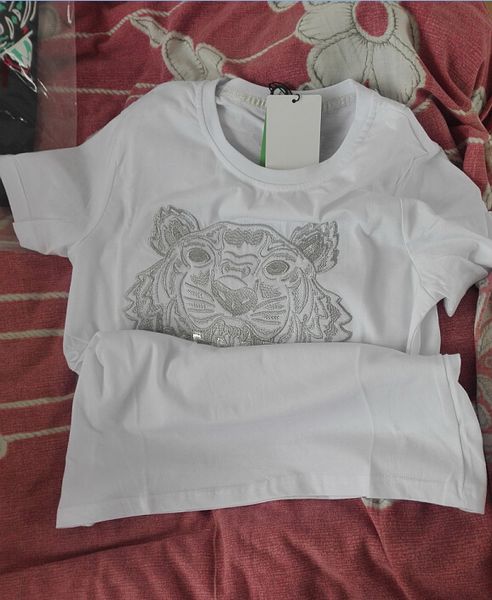 Embroidered tiger head t hirt jer ey pure cotton o neck pullover hort leeve hirt brand tee man and woman, White;black
Embroidered tiger head t hirt jer ey pure cotton o neck pullover hort leeve hirt brand tee man and woman, White;black