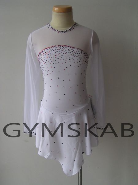 2018 pretty white figure skating dress women's girl's customized ice skating dress long-sleeved gymnastics costume 5168, Black;red
2018 pretty white figure skating dress women's girl's customized ice skating dress long-sleeved gymnastics costume 5168, Black;red