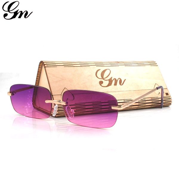 g m fashion rimless metallic sunglasses, White;black