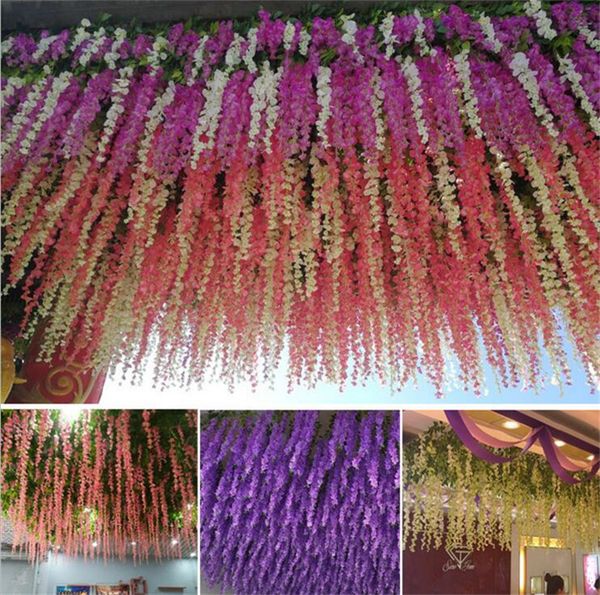 new flower vine/wisteria wedding decor 110cm 75cm 6 colors artificial decorative flowers garlands for party wedding wreaths i133
new flower vine/wisteria wedding decor 110cm 75cm 6 colors artificial decorative flowers garlands for party wedding wreaths i133