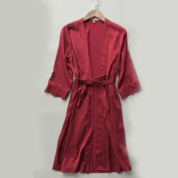 women lace silk night robe nightwear lace up robes dress gown kimono sleepwear long sleeve night wear female nightgown a4, Black;red
women lace silk night robe nightwear lace up robes dress gown kimono sleepwear long sleeve night wear female nightgown a4, Black;red