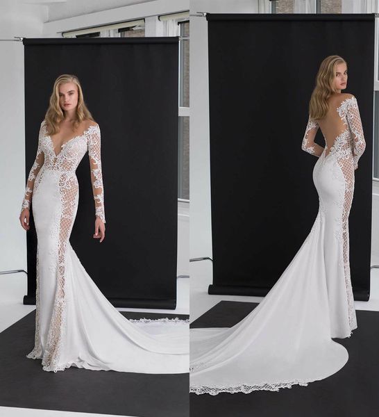 2019 mermaid wedding dresses deep v neck sweep train applique custom made country wedding dress plus size lace long sleeve bridal gowns, White
2019 mermaid wedding dresses deep v neck sweep train applique custom made country wedding dress plus size lace long sleeve bridal gowns, White