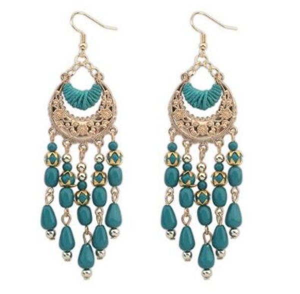 new earrings europe and the united states crescent shape bohemian manual beaded tassel earrings personality fashi, Silver
new earrings europe and the united states crescent shape bohemian manual beaded tassel earrings personality fashi, Silver