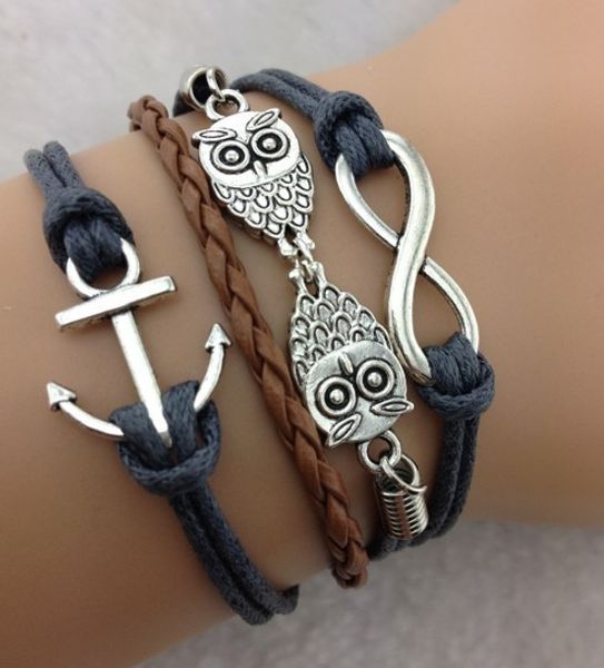 6pcs infinity handmade bracelet.metal charm,wax cord,leather bracelet fashionable jewerlly bracelet 292, Golden;silver
6pcs infinity handmade bracelet.metal charm,wax cord,leather bracelet fashionable jewerlly bracelet 292, Golden;silver