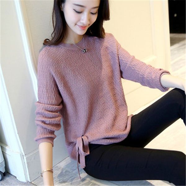 korean style women sweaters and pullovers 2018 bow tie knitted long sleeve ladies winter sweaters white loose pz319, White;black
korean style women sweaters and pullovers 2018 bow tie knitted long sleeve ladies winter sweaters white loose pz319, White;black