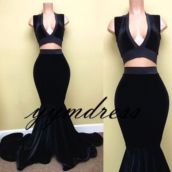 gorgeous african evening dresses prom dress two pieces deep v-neck velvet mermaid saudi arabic formal party dress aso ebi black girls, Black;red 
gorgeous african evening dresses prom dress two pieces deep v-neck velvet mermaid saudi arabic formal party dress aso ebi black girls, Black;red