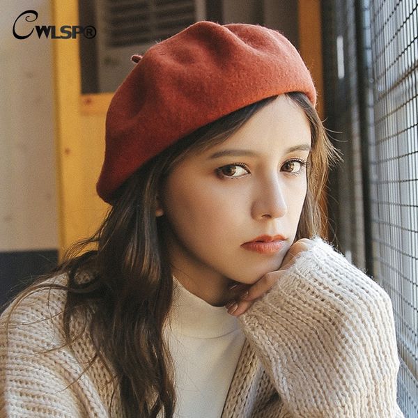 cwlsp autumn winter solid beret women cashmere hat for the girl vintage wool headwear artist beanie hat bone feminino ql4129, Blue;gray
cwlsp autumn winter solid beret women cashmere hat for the girl vintage wool headwear artist beanie hat bone feminino ql4129, Blue;gray