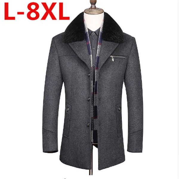 new plus size 7xl 6xl5xl long big fur collar winter jacket men wool turn down collar thick warm mens cashmere coat winter jacket, Black
new plus size 7xl 6xl5xl long big fur collar winter jacket men wool turn down collar thick warm mens cashmere coat winter jacket, Black