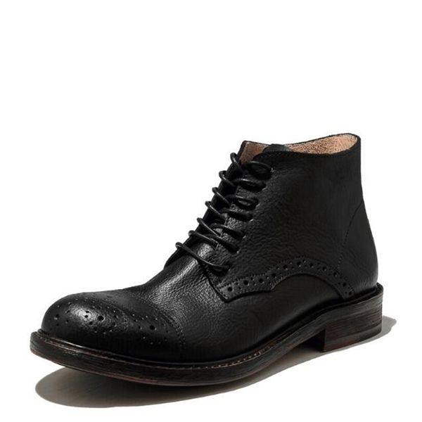 autumn winter men motorcycle boots genuine leather lace-up martin boots fashion male shoes vintage outdoor ankle boots, Black
autumn winter men motorcycle boots genuine leather lace-up martin boots fashion male shoes vintage outdoor ankle boots, Black