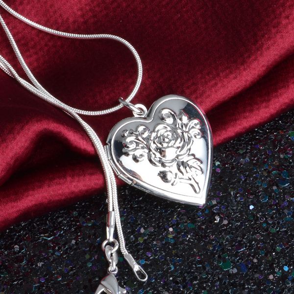 classic vintage rose flower 925 sterling silver locket double heart necklace p el collar pendant women' gift
classic vintage rose flower 925 sterling silver locket double heart necklace p el collar pendant women' gift