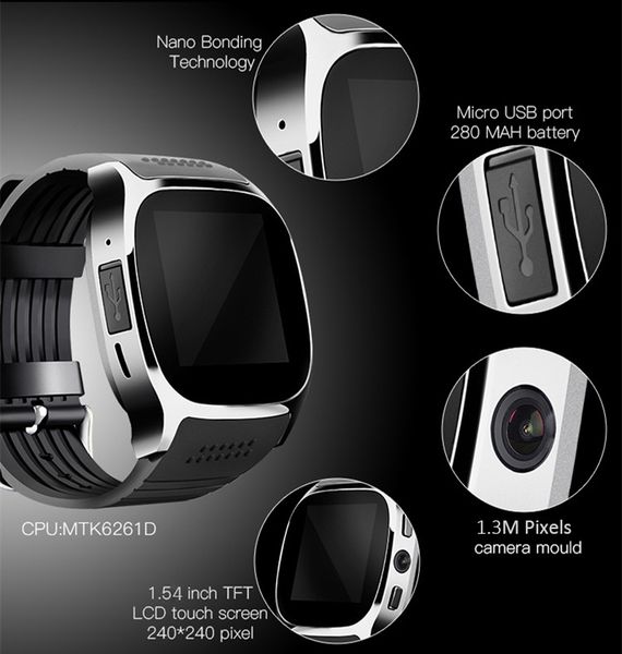 t8 bluetooth men smart watch support sim tf card intelligence watch with camera sports wristwatch music player for ios android smart phone
t8 bluetooth men smart watch support sim tf card intelligence watch with camera sports wristwatch music player for ios android smart phone