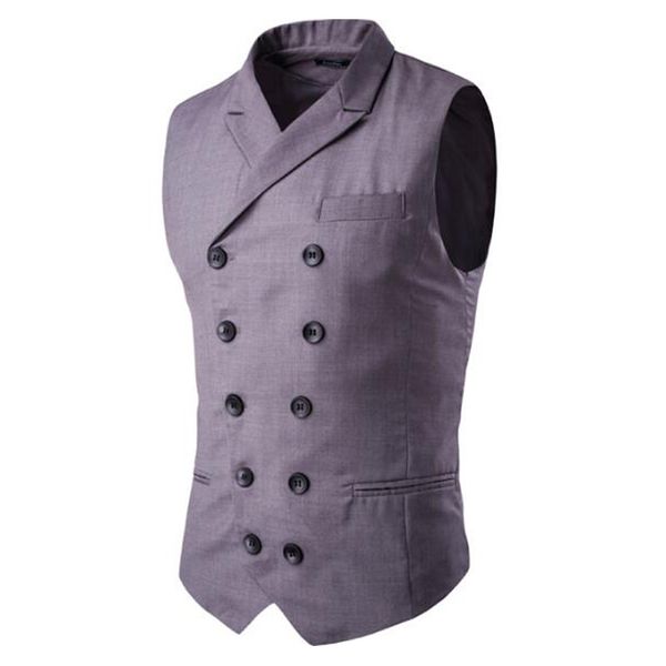men vests masculino double breasted sleeveless jacket waistcoat suit collar men suit vest, Black;white
men vests masculino double breasted sleeveless jacket waistcoat suit collar men suit vest, Black;white