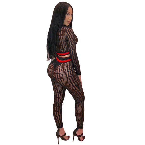 black striped 2 two piece set women print sheer mesh woman o neck long sleeve crop and pants night club outfits suits, Gray
black striped 2 two piece set women print sheer mesh woman o neck long sleeve crop and pants night club outfits suits, Gray