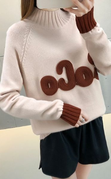 new autumn winter sweater woman half-height collar knitted pullover sweater letter bottom shirt loose women clothing, White
new autumn winter sweater woman half-height collar knitted pullover sweater letter bottom shirt loose women clothing, White