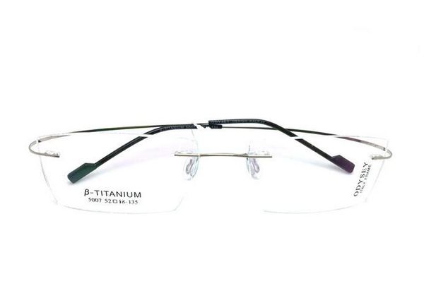 

titanium eyeglasses rimless optical ultralight glasses frame no screw prescription spectacle frameless glasses, Silver