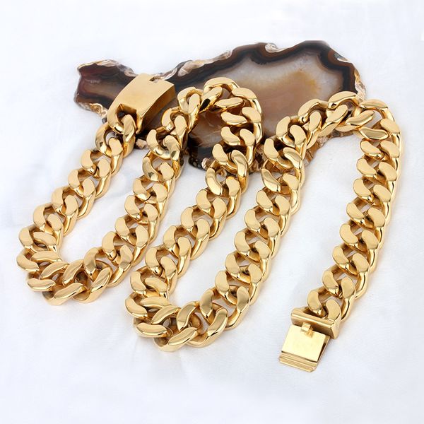 stainless steel jewelry hip hop luxury designer necklace cuban link chain 20mm heavy biker mens gold chain boys 316l 28inch titanium steel, Silver
stainless steel jewelry hip hop luxury designer necklace cuban link chain 20mm heavy biker mens gold chain boys 316l 28inch titanium steel, Silver