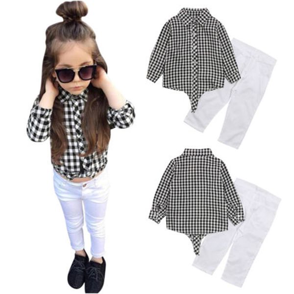 3-9y toddler kid baby girls shirt t-shirt pants outfits clothes black white plaid blouses set
3-9y toddler kid baby girls shirt t-shirt pants outfits clothes black white plaid blouses set