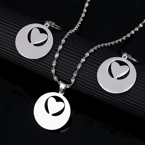stainless steel heart pendant necklace earrings romantic jewelry set women girlfriend gift, Silver
stainless steel heart pendant necklace earrings romantic jewelry set women girlfriend gift, Silver