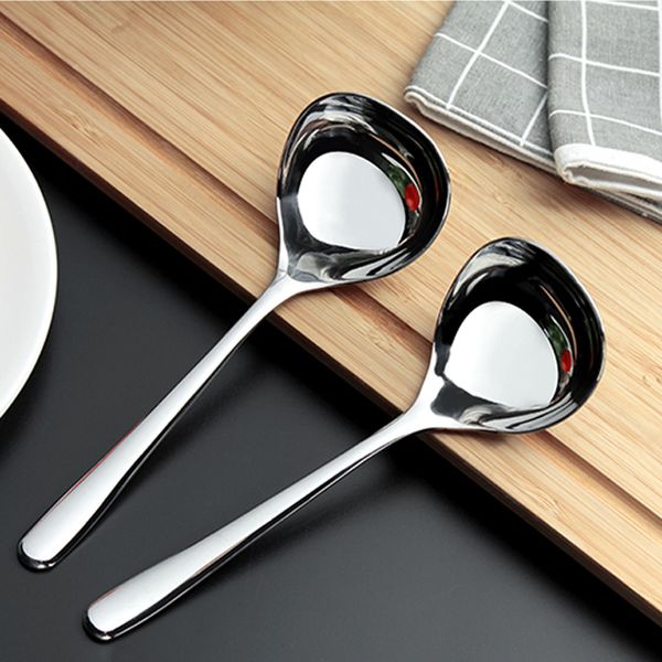 

050 kitchen tableware silver stainless steel spoon dinner soup spoon ladle dessert ice cream table 17*5.5cm