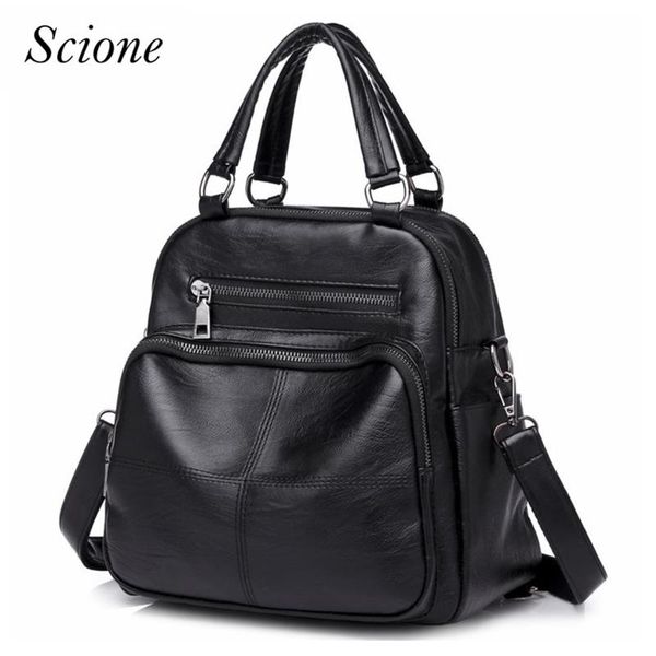 2018 soft women leather bag fashion office lady handbags 3 usage women shoulder bag casual tote sac a main h078