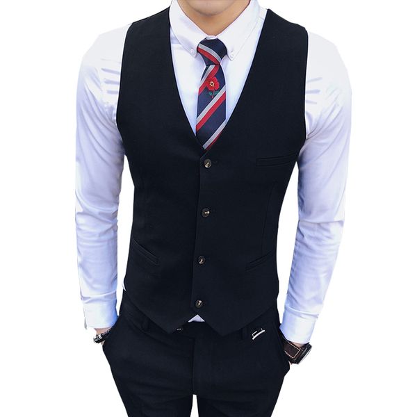 formal men suit vests fashion slim design pure color male waistcoat black gray vest men, Black;white
formal men suit vests fashion slim design pure color male waistcoat black gray vest men, Black;white
