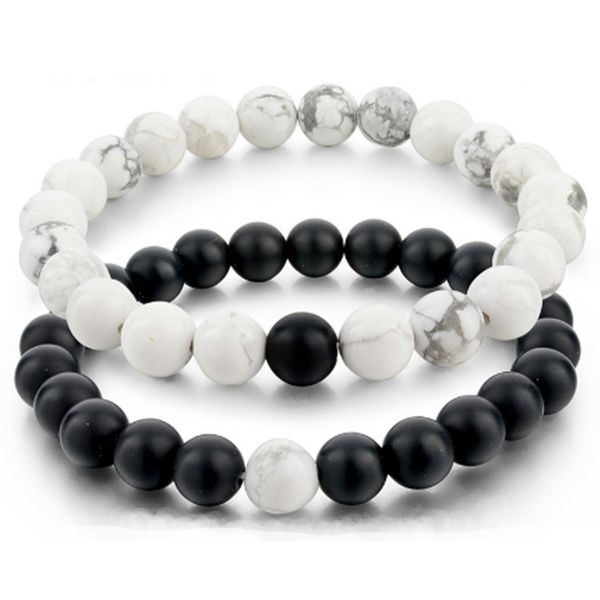 2pcs/lot black white natural stone distance couple bracelets for women men strand bead bracelet lovers gifts jewelry
2pcs/lot black white natural stone distance couple bracelets for women men strand bead bracelet lovers gifts jewelry