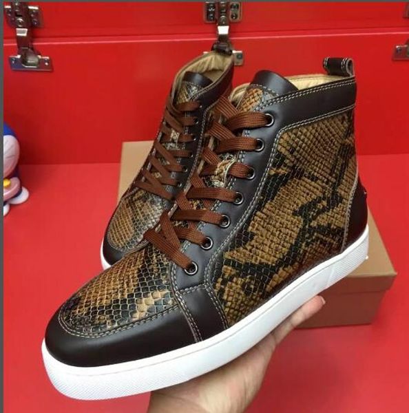 python leather red bottom sneakers rantus orlato luxury design men flat high cut genuine leather skateboard sneakers lace-up, Black
python leather red bottom sneakers rantus orlato luxury design men flat high cut genuine leather skateboard sneakers lace-up, Black