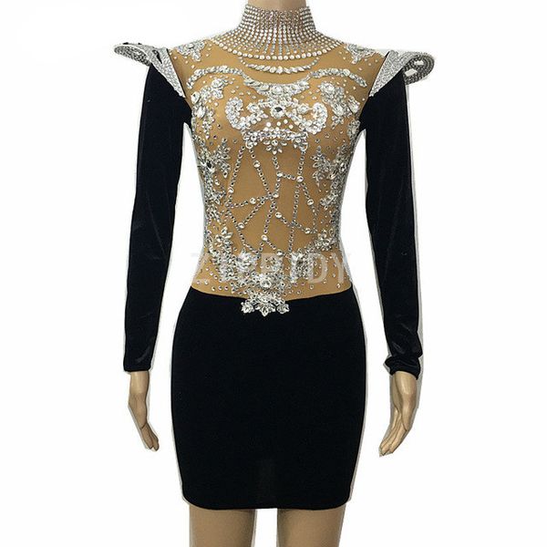 Glisten Silver Rhinestones Slim Dress Sexy Big Stones Stretch Outfit Female Singer Ds Show Women 'S Birthday Nightclub Stage Wear
Glisten Silver Rhinestones Slim Dress Sexy Big Stones Stretch Outfit Female Singer Ds Show Women 'S Birthday Nightclub Stage Wear