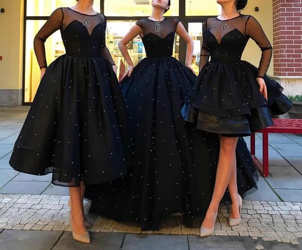 2020 new three kinds of styles ball gown black pearls sheer tiers custom made graceful evening dress evening gown vestidos de novia, Black;red
2020 new three kinds of styles ball gown black pearls sheer tiers custom made graceful evening dress evening gown vestidos de novia, Black;red