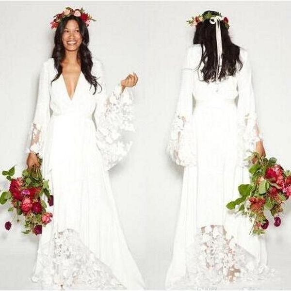 2019 Simple Bohemian Country Wedding Dresses Long Sleeves Deep V Neck Floor Summer Boho Hippie Beach Western Bridal Wedding Gown BA2541
2019 Simple Bohemian Country Wedding Dresses Long Sleeves Deep V Neck Floor Summer Boho Hippie Beach Western Bridal Wedding Gown BA2541