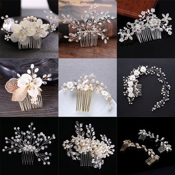 duolafine hair jewelry handmade flower crystal pearl wedding hair accessories comb bridal tiara ornaments wholesale, Golden;white
duolafine hair jewelry handmade flower crystal pearl wedding hair accessories comb bridal tiara ornaments wholesale, Golden;white
