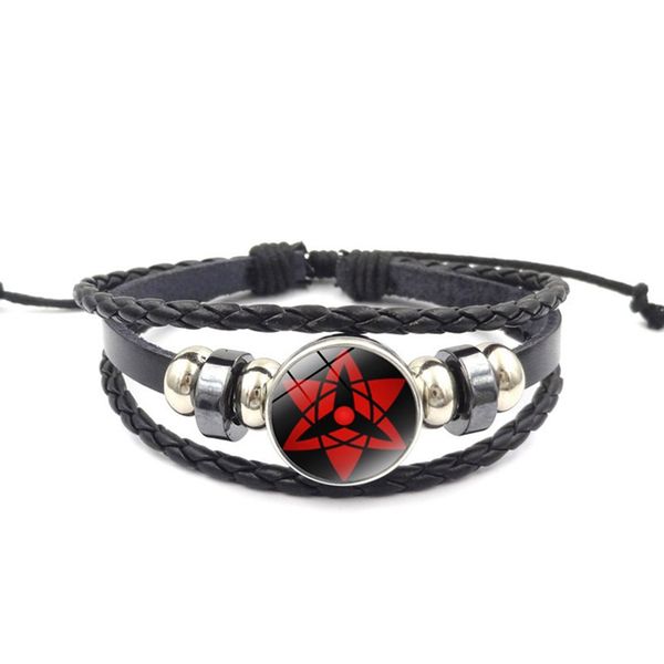 sharingan eye naruto black leather bracelet glass cabochon multi-layered braided leather bracelets anime lover gifts, Golden;silver
sharingan eye naruto black leather bracelet glass cabochon multi-layered braided leather bracelets anime lover gifts, Golden;silver