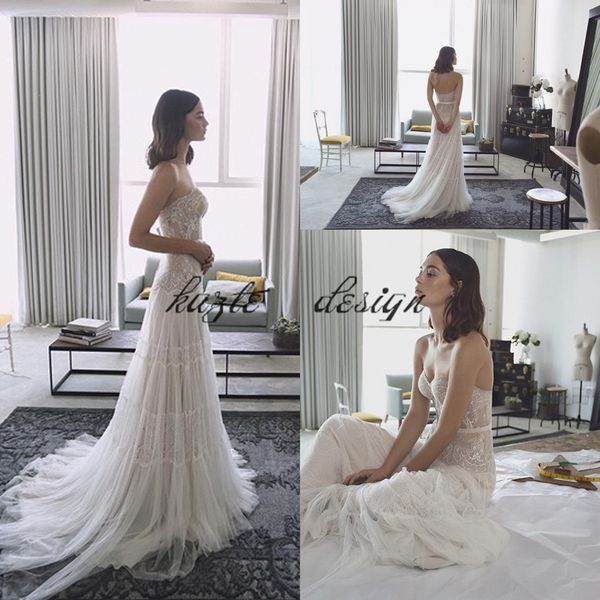 2018 lihi hod bohemian wedding dresses lace applique sweetheart backless country bridal dress sweep train sleeveless beach wedding gowns, White
2018 lihi hod bohemian wedding dresses lace applique sweetheart backless country bridal dress sweep train sleeveless beach wedding gowns, White