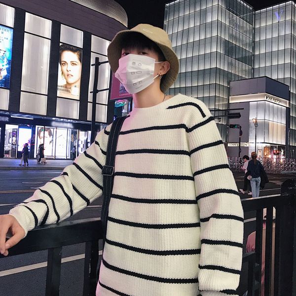 fashion casual men's sweater autumn and winter new -2xl stripe wild slim pullover tricolor personality youth popular, White;black
fashion casual men's sweater autumn and winter new -2xl stripe wild slim pullover tricolor personality youth popular, White;black