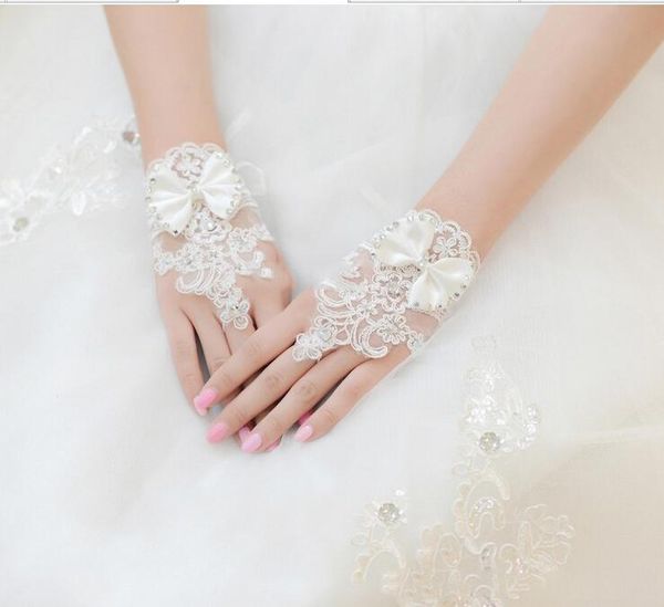 new lace wedding appliques bridal gloves beads fingerless wrist length with ribbon bridal gloves wedding accessories, White
new lace wedding appliques bridal gloves beads fingerless wrist length with ribbon bridal gloves wedding accessories, White