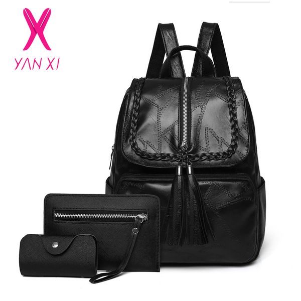 new 3/set women backpack fashion tassel school backpacks for teenage girls pu leather women back pack 2018
new 3/set women backpack fashion tassel school backpacks for teenage girls pu leather women back pack 2018