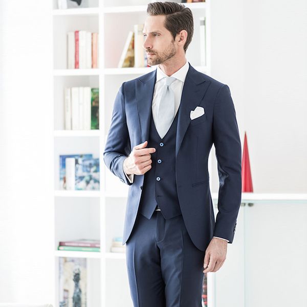 slim fit navy blue men suits wedding groom tuxedos formal business wear 3 pieces (jacket+pants+vest) man blazer, Black;gray
slim fit navy blue men suits wedding groom tuxedos formal business wear 3 pieces (jacket+pants+vest) man blazer, Black;gray