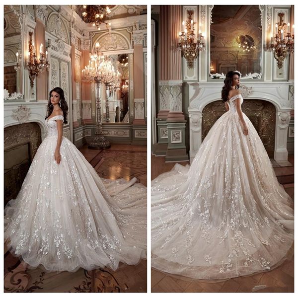 off shoulder lace ball gown wedding dresses princess chapel train bridal gowns custom lace up back garden luxurious plus size, White
off shoulder lace ball gown wedding dresses princess chapel train bridal gowns custom lace up back garden luxurious plus size, White