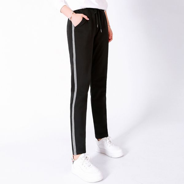 nonis women autumn haren pants female side stripe loose stretch runing sports trousers sweatpants big size, Black;white
nonis women autumn haren pants female side stripe loose stretch runing sports trousers sweatpants big size, Black;white