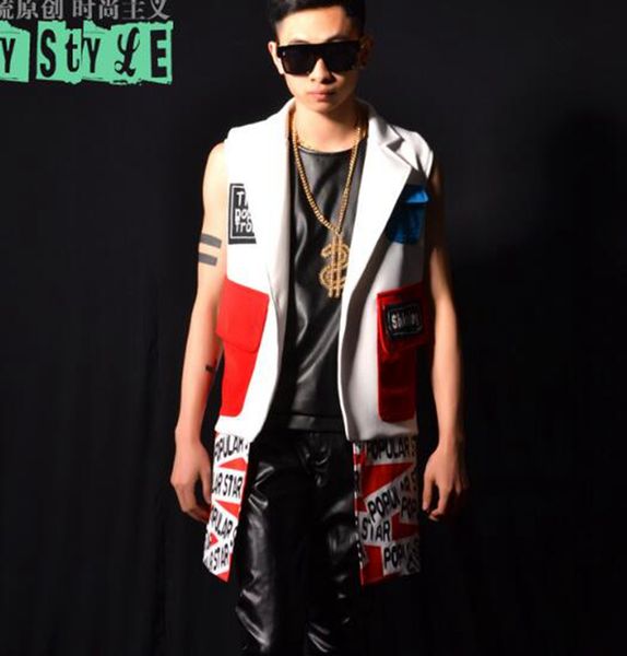 men's fashion new korean version of the slender host bar singer show dress patchwork personality sleeveless suit jacket / m-2xl, White;black
men's fashion new korean version of the slender host bar singer show dress patchwork personality sleeveless suit jacket / m-2xl, White;black