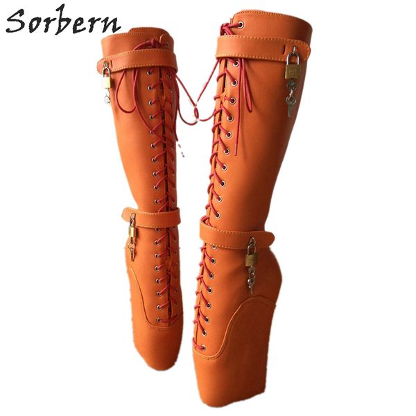 beginner quan hoof heelless mid calf boots women plus size fetish shoe pinup ballet lockable wedge boot orange matt, Black
beginner quan hoof heelless mid calf boots women plus size fetish shoe pinup ballet lockable wedge boot orange matt, Black