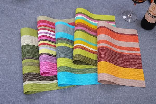 teslin pvc placemat 45x30cm european new jacquard rainbow strip plastic insulation pad western pads l school lunch mats padded bowl mats
teslin pvc placemat 45x30cm european new jacquard rainbow strip plastic insulation pad western pads l school lunch mats padded bowl mats