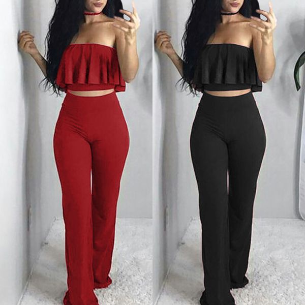 new fasion womens set t shirt slim wide-legged pants sleeveless slash neck ladies casual party, White
new fasion womens set t shirt slim wide-legged pants sleeveless slash neck ladies casual party, White