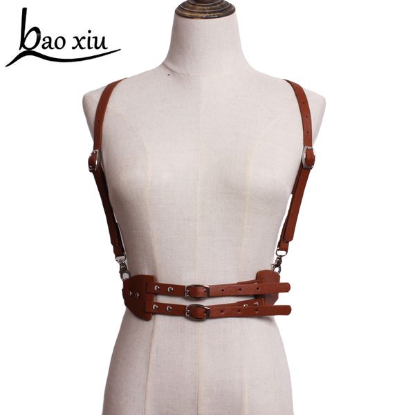 new women men faux leather slimming straps belts body bondage cage sculpting punk harness waist suspenders belt for female s18101807, Black;brown
new women men faux leather slimming straps belts body bondage cage sculpting punk harness waist suspenders belt for female s18101807, Black;brown