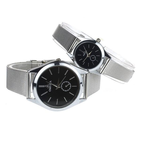 black dial couple lover men women watches silver stainless steel mesh band clock fashion quartz wrist watch creative jun21, Slivery;brown
black dial couple lover men women watches silver stainless steel mesh band clock fashion quartz wrist watch creative jun21, Slivery;brown