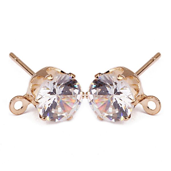 xinyao 50pcs/lot cz zircon ear post with loop diameter 6/8mm copper gold rhodium color earring findings for diy jewelry making, Golden;silver
xinyao 50pcs/lot cz zircon ear post with loop diameter 6/8mm copper gold rhodium color earring findings for diy jewelry making, Golden;silver