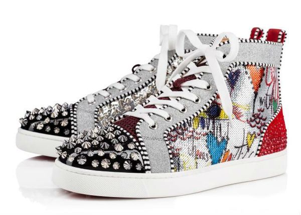 2018 new season red bottom sneakers men shoes luxury print silver pik pik no limit rare studs and rhinestones graffiti
2018 new season red bottom sneakers men shoes luxury print silver pik pik no limit rare studs and rhinestones graffiti