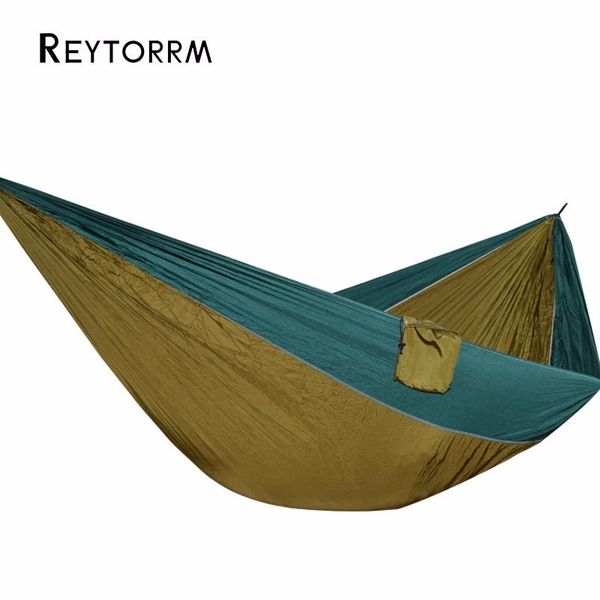 

lightweight super large parachute hammock 210t nylon fabric hanging hamac for outdoor camping survival beach yard 320*200cm